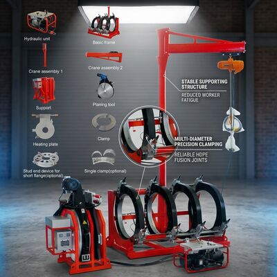 1200MM HDPE Pipe Manual Butt Fusion Welding Machine 220V Hydraulic Hot Melt
