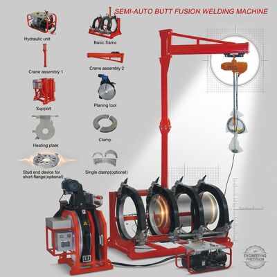 1200MM HDPE Pipe Manual Butt Fusion Welding Machine 220V Hydraulic Hot Melt