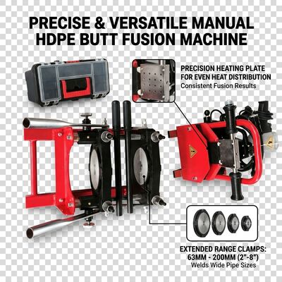 Precision 160mm PE Butt Fusion Welder 220V Manual Operation